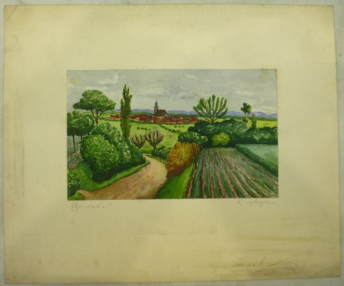 Aquarell blick auf - aquarell, hagenbach"